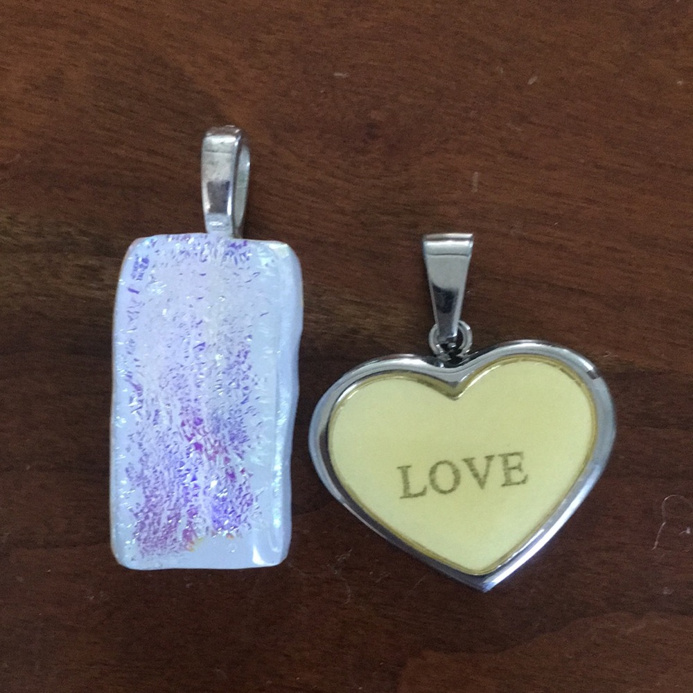 Heart and rectangular Pendants bundle